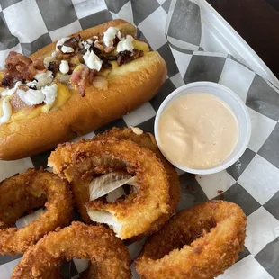 Dawg onion rings and great sauce.