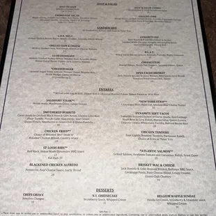 the menu
