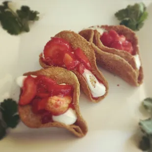 Strawberry cheesecake Tacos