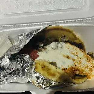 Gyro, I already took a bite.