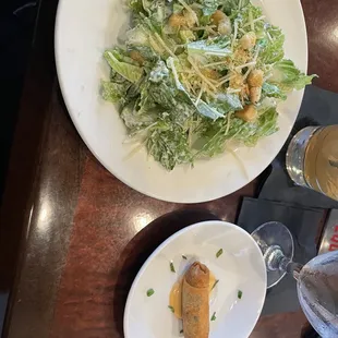 Pinnacle Caesar Salad and southwest egg roll