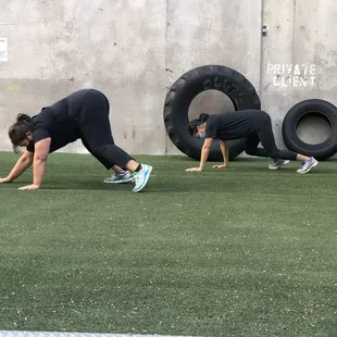 Outdoor workouts in our turf area!