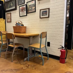 a table and chairs