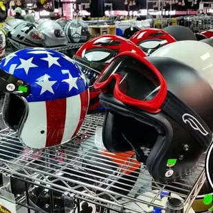 Helmets galore