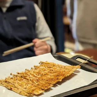 Enoki skewer
