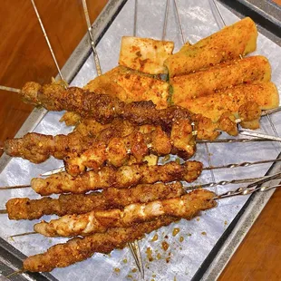 beef, lamb, pork, oyster mushroom, enoki mushroom, chicken gristle, vegetable rolls, chicken skin (12/2024)