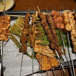 All skewered dishes, grilled and delivered to your table.