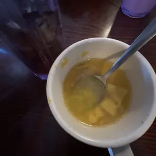 Soup looks like pee and the chicken was not cooked well I don't recommend the hibachi here. Ice cream flavor less
