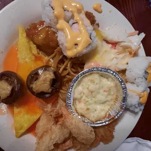 Food from the buffet.