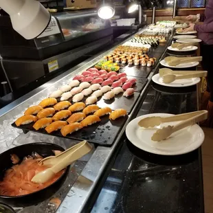 interior, sushi and sashimi