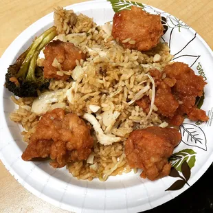 Sweet and Sour Pork, with Chicken Fried Rice.