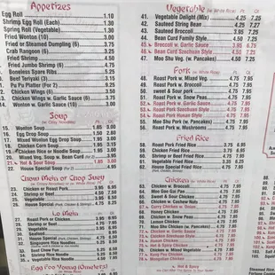 sushi and sashimi, menu