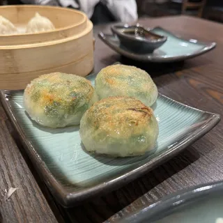 D5. Pan Fried Shrimp and Leek Dumplings