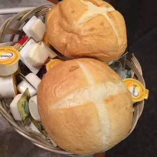 Huge warm bread rolls