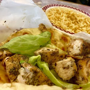 Chicken Souvlaki &amp; Rice