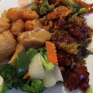 Meal for 5 in manageable portions on a plate