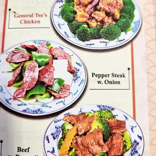 three plates of food