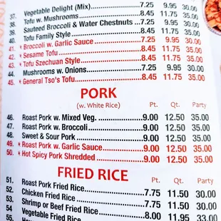 a menu for a restaurant