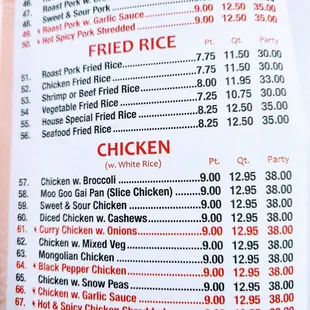 menu