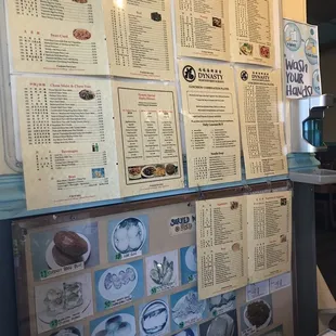 Menu postings on their side wall