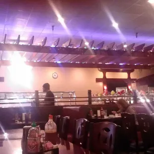 a view of the dining area