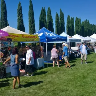 a large group of people at a market