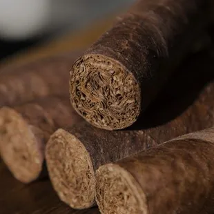 a close up of a cigar