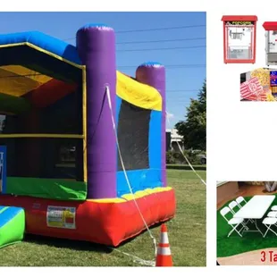 Jumper Party Package
11x11 or 13x13 Jumper
3 tables 18 chairs and a concession www.ejfunday.com