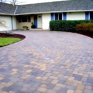a driveway in a residential area