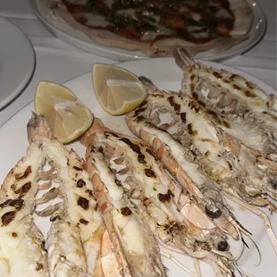 Grilled Mediterranean Langostine Margherita Pizze