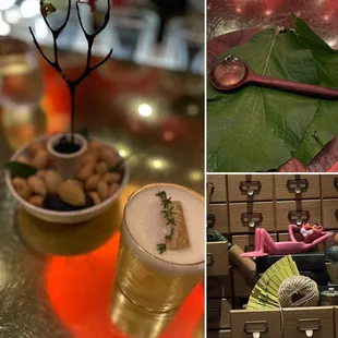 Olive branch, whisky sour and sphere shot to start the meal. Da dunt!