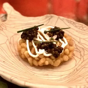 Crispy rice with caviar