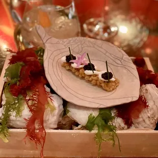 a plate of appetizers