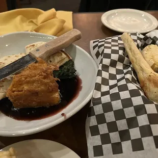 Brie appetizer and bread sticks