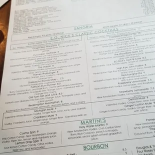 Cocktail menu, 6.19.21