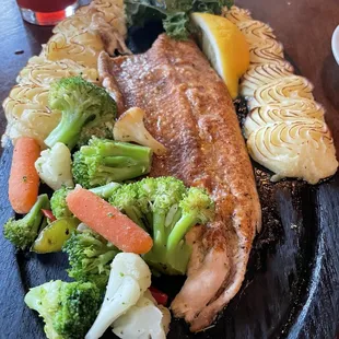 Cedar plank white fish. So yummy