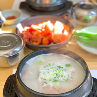 a bowl of soup on a table