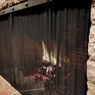 Table for 2 next to fireplace