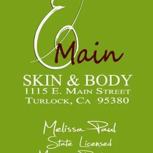 Massage Therapist Melissa Paul's Business Card
