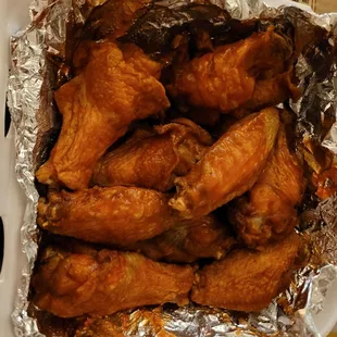 chicken wings in foil