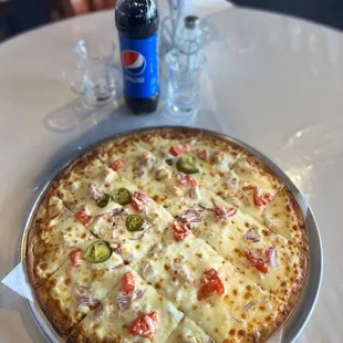 a pizza on a table