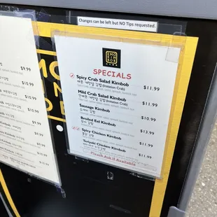 menu