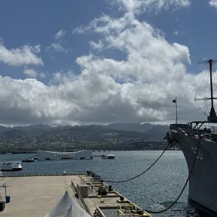 USS Arizona memorial and USS Missouri