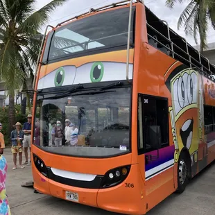 Picture of our double decker bus. The top deck offers better photo opportunities.