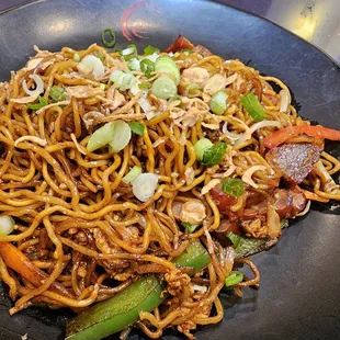 Roast pork lo mein Hong Kong style