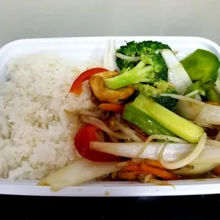 Tofu with Mixed Vegetables and Rice