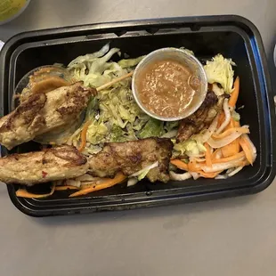 Malaysian Chicken Satay with Peanut Satay Sauce (2) (G)