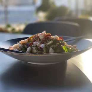 a bowl of food on a table