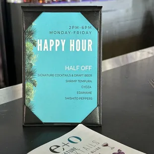 Happy hour m-f 2-6p