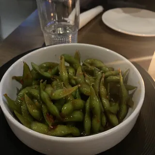 Spicy Garlic Edamame
